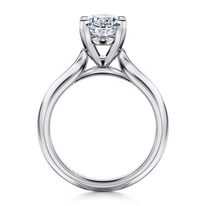 Ellis - 14K White Gold Oval Diamond Engagement Ring