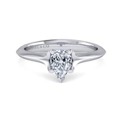 Ellis - 14K White Gold Pear Shape Diamond Engagement Ring