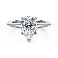 Ellis - 14K White Gold Pear Shape Diamond Engagement Ring