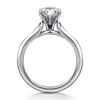 Ellis - 14K White Gold Pear Shape Diamond Engagement Ring