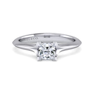 Ellis - 14K White Gold Princess Cut Diamond Engagement Ring
