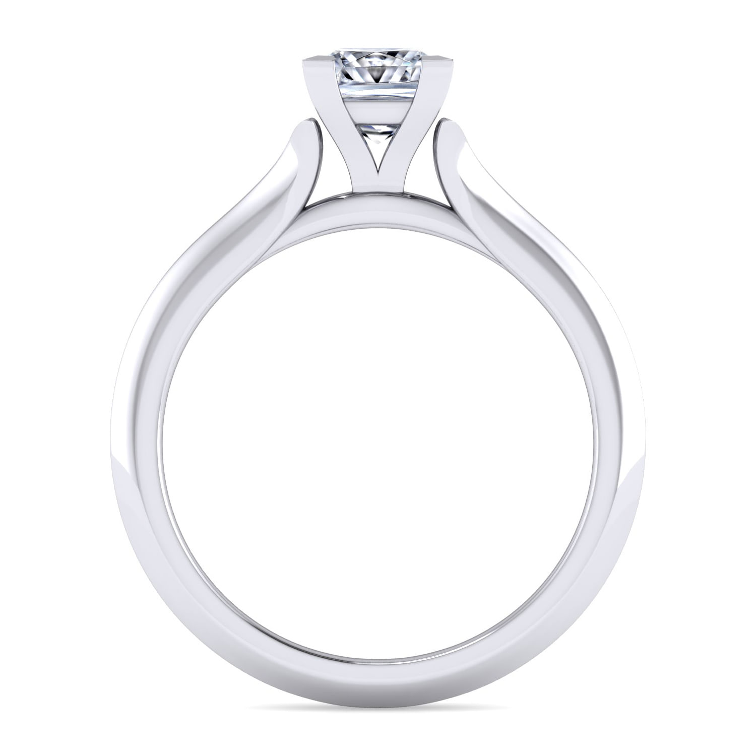 Ellis - 14K White Gold Princess Cut Diamond Engagement Ring