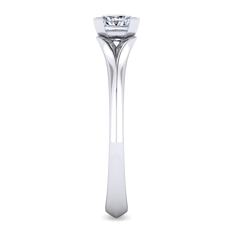 Ellis - 14K White Gold Princess Cut Diamond Engagement Ring