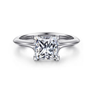 Ellis - 14K White Gold Princess Cut Diamond Engagement Ring