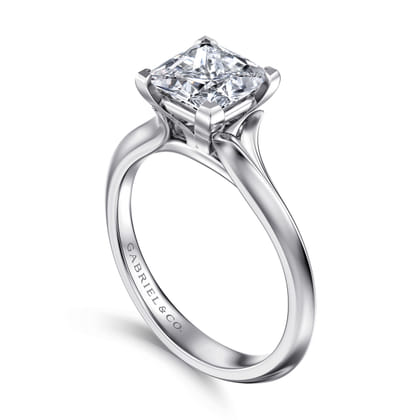 Ellis - 14K White Gold Princess Cut Diamond Engagement Ring