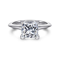 Ellis - 14K White Gold Princess Cut Diamond Engagement Ring