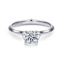 Ellis - 14K White Gold Round Diamond Engagement Ring