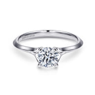 Ellis - 14K White Gold Round Diamond Engagement Ring