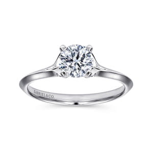 Ellis - 14K White Gold Round Diamond Engagement Ring