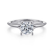 Ellis - 14K White Gold Round Diamond Engagement Ring
