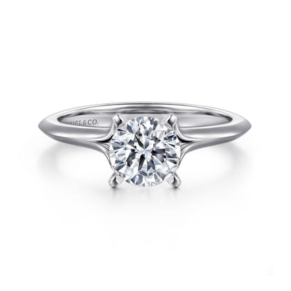 Ellis - 14K White Gold Round Diamond Engagement Ring