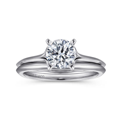 Ellis - 14K White Gold Round Diamond Engagement Ring