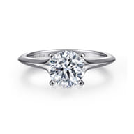 Ellis - 14K White Gold Round Diamond Engagement Ring