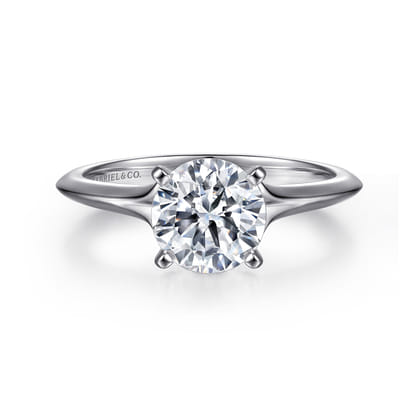 Ellis - 14K White Gold Round Diamond Engagement Ring