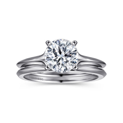 Ellis - 14K White Gold Round Diamond Engagement Ring