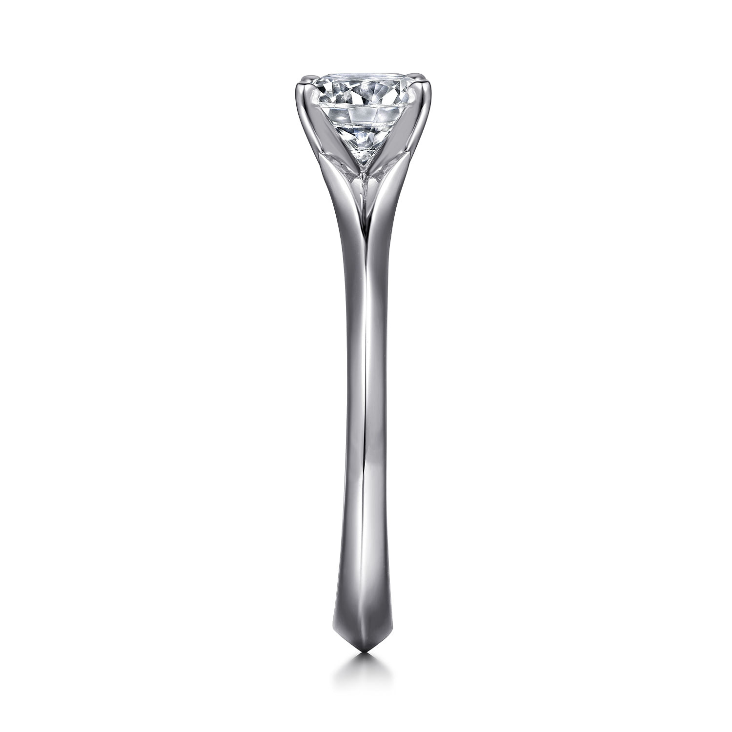 Ellis - 14K White Gold Round Diamond Engagement Ring