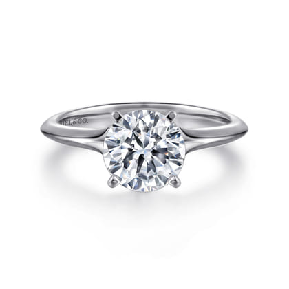 Ellis - 14K White Gold Round Diamond Engagement Ring