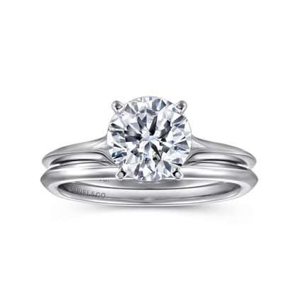 Ellis - 14K White Gold Round Diamond Engagement Ring