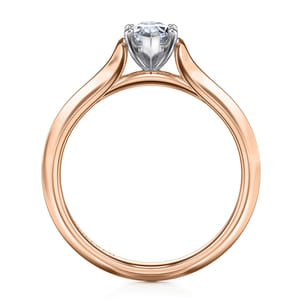 Ellis - 14K White-Rose Gold Marquise Shape Diamond Engagement Ring