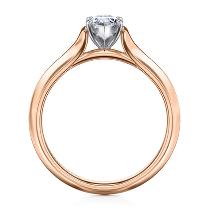 Ellis - 14K White-Rose Gold Marquise Shape Diamond Engagement Ring