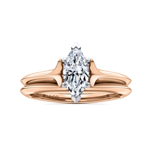 Ellis - 14K White-Rose Gold Marquise Shape Diamond Engagement Ring
