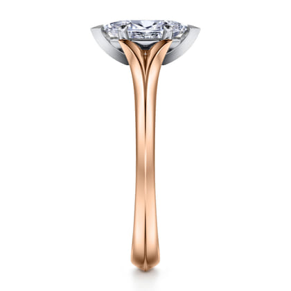 Ellis - 14K White-Rose Gold Marquise Shape Diamond Engagement Ring