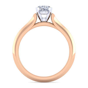 Ellis - 14K White-Rose Gold Oval Diamond Engagement Ring