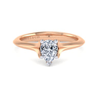 Ellis - 14K White-Rose Gold Pear Shape Diamond Engagement Ring
