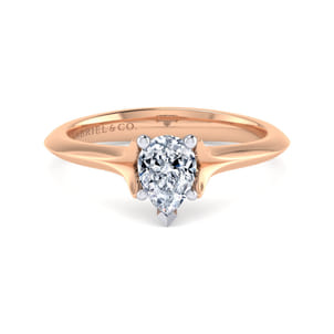 Ellis - 14K White-Rose Gold Pear Shape Diamond Engagement Ring