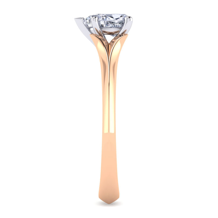 Ellis - 14K White-Rose Gold Pear Shape Diamond Engagement Ring