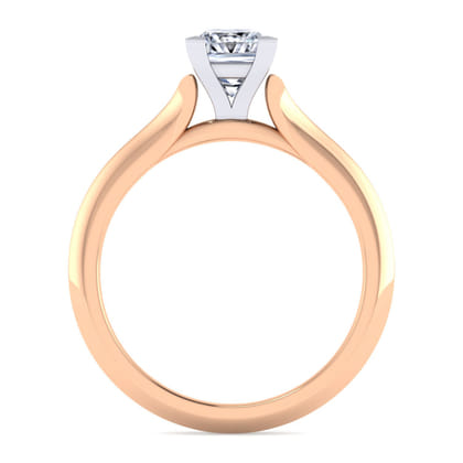 Ellis - 14K White-Rose Gold Princess Cut Diamond Engagement Ring