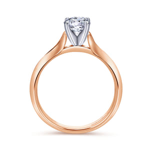Ellis - 14K White-Rose Gold Round Diamond Engagement Ring