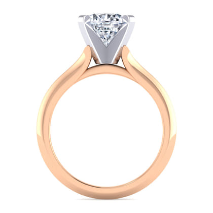 Ellis - 14K White-Rose Gold Round Diamond Engagement Ring