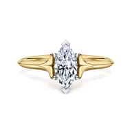 Ellis - 14K White-Yellow Gold Marquise Diamond Engagement Ring