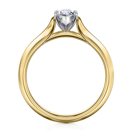 Ellis - 14K White-Yellow Gold Marquise Diamond Engagement Ring - Shot 2