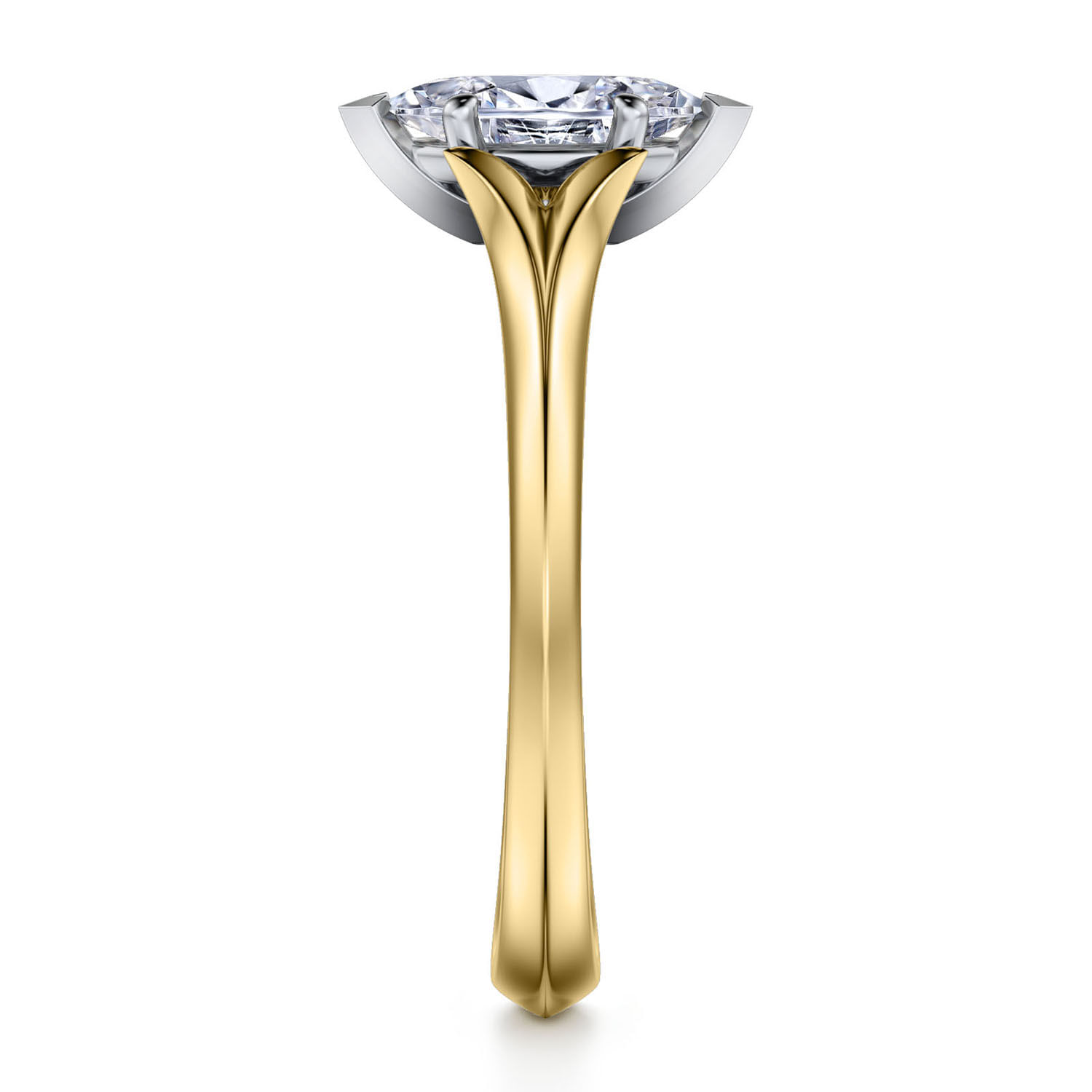 Ellis - 14K White-Yellow Gold Marquise Diamond Engagement Ring