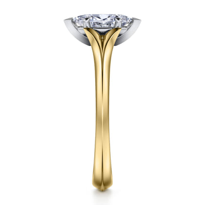Ellis - 14K White-Yellow Gold Marquise Diamond Engagement Ring