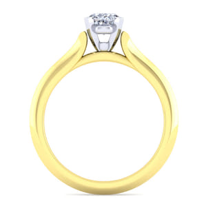 Ellis - 14K White-Yellow Gold Oval Diamond Engagement Ring