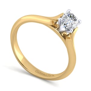 Ellis - 14K White-Yellow Gold Pear Shape Diamond Engagement Ring