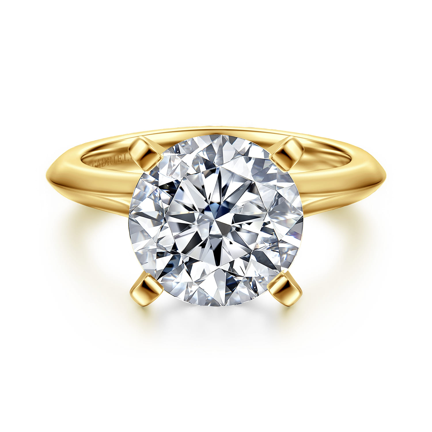 Ellis - 14K White-Yellow Gold Round Diamond Engagement Ring