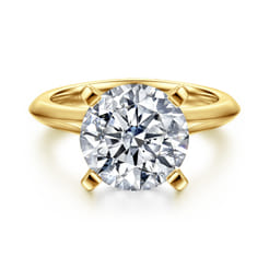 Ellis - 14K White-Yellow Gold Round Diamond Engagement Ring
