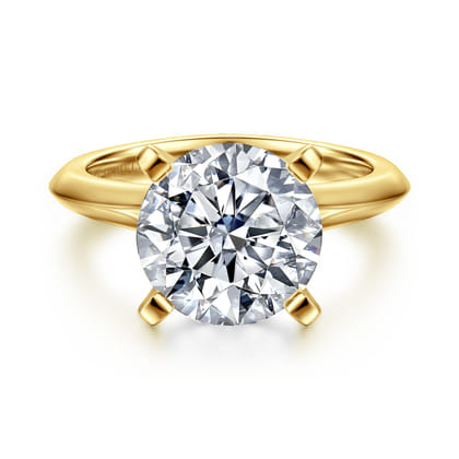 Ellis - 14K White-Yellow Gold Round Diamond Engagement Ring