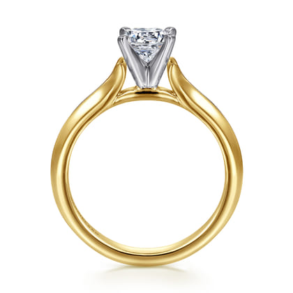 Ellis - 14K White-Yellow Gold Round Diamond Engagement Ring