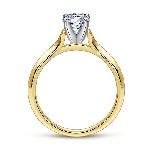Ellis - 14K White-Yellow Gold Round Diamond Engagement Ring - Shot 2