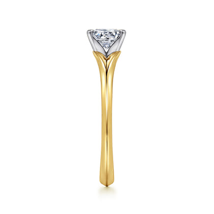 Ellis - 14K White-Yellow Gold Round Diamond Engagement Ring