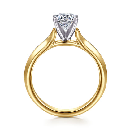 Ellis - 14K White-Yellow Gold Round Diamond Engagement Ring