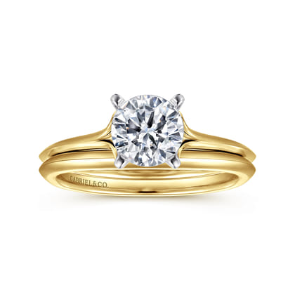 Ellis - 14K White-Yellow Gold Round Diamond Engagement Ring