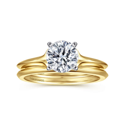 Ellis - 14K White-Yellow Gold Round Diamond Engagement Ring