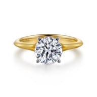 Ellis - 14K White-Yellow Gold Round Diamond Engagement Ring