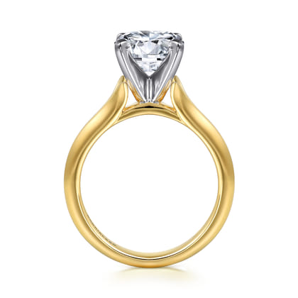 Ellis - 14K White-Yellow Gold Round Diamond Engagement Ring